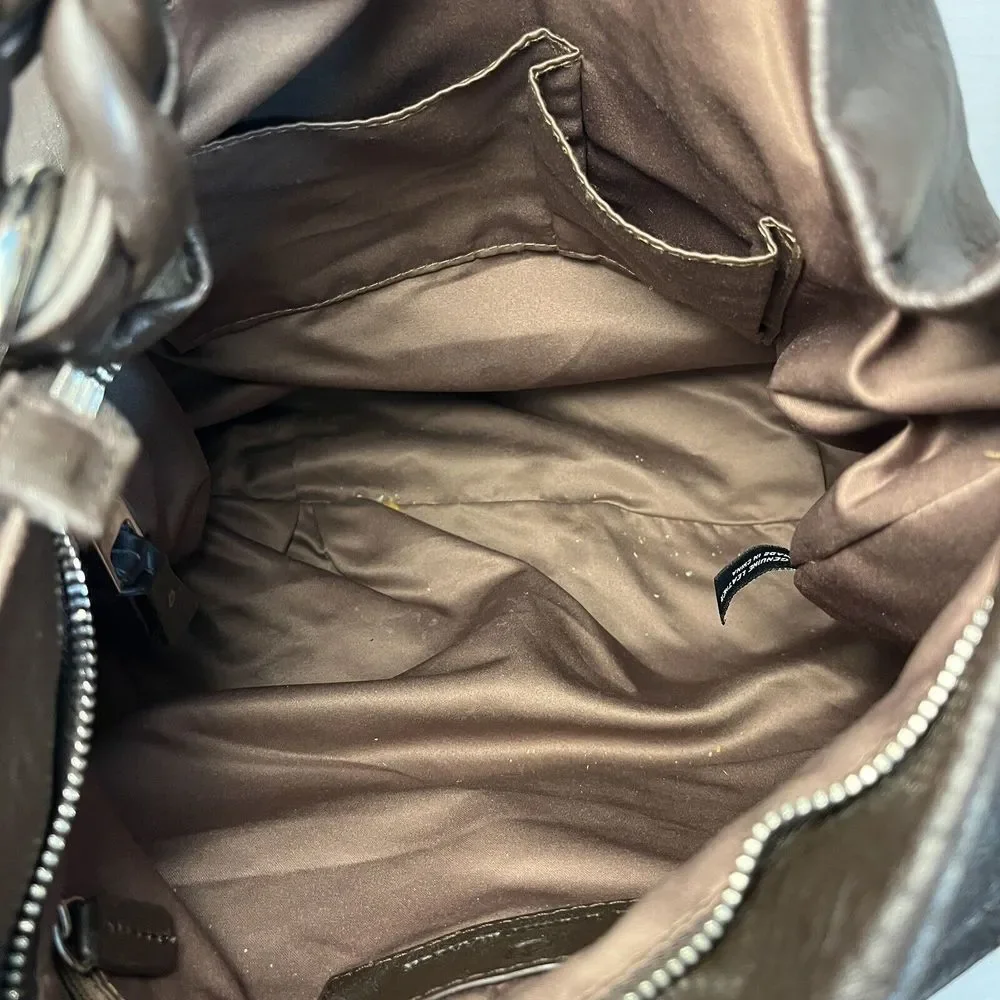 Fenn Wright Manson Dark Brown Braided Leather Shoulder Bag Hobo Handbag‎